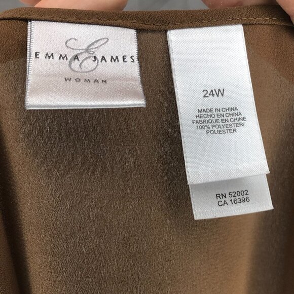Emma James Animal Print Sheer Wrap Blouse & Brown Sheer Tank Top Size 24W - Picture 3 of 6